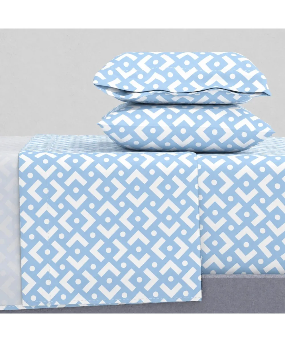 Σεντόνια King Size (ΣΕΤ) 2Χ(2,60Χ2,80) 2Χ(52Χ72) Chiara Blue