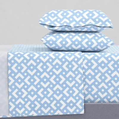 Σεντόνια King Size (ΣΕΤ) 2Χ(2,60Χ2,80) 2Χ(52Χ72) Chiara Blue