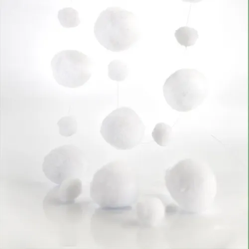 Beauty Home ΓΙΡΛΑΝΤΑ ΜΕ ΛΕΥΚΑ  ΠΟΝ ΠΟΝ 180 CM      