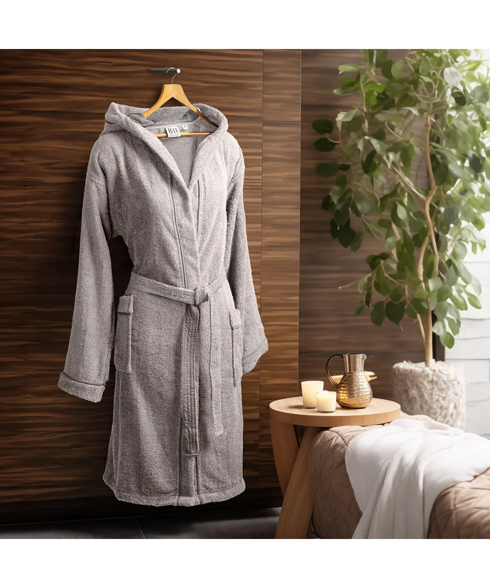 Beauty Home Μπουρνούζι με κουκούλα Art 3423 Γκρι S     