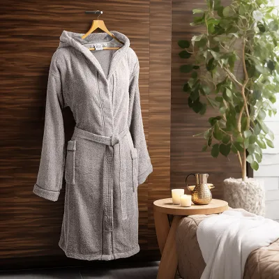 Beauty Home Μπουρνούζι με κουκούλα Art 3423 Γκρι S     
