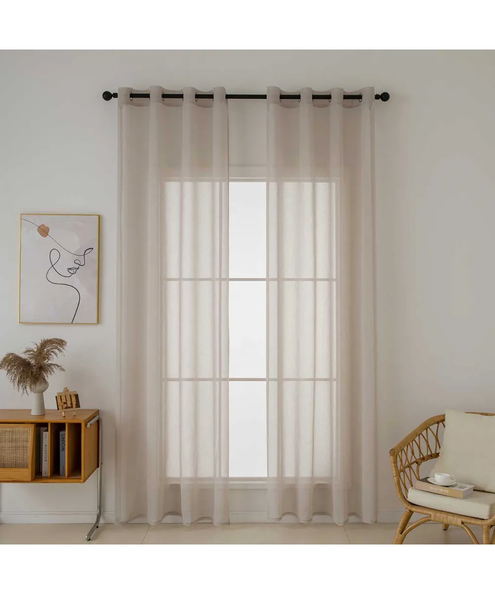 Beauty Home Ύφασμα κουρτίνας με το μέτρο γάζα Sharp Art 8448 Φ300 Άμμου      