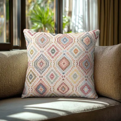 Beauty Home Μαξιλαροθήκη ΣΤΟΦΑ ΙΝΔΙΚΟΙ ΡΟΜΒΟΙ   40 x 40 cm   