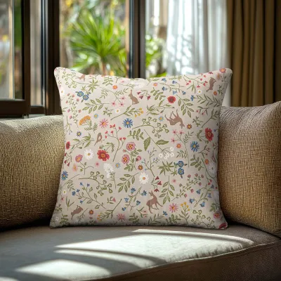 Beauty Home Μαξιλαροθήκη ΖΩΑΚΙΑ ΚΑΙ ΛΟΥΛΟΥΔΙΑ   40 x 40 cm   