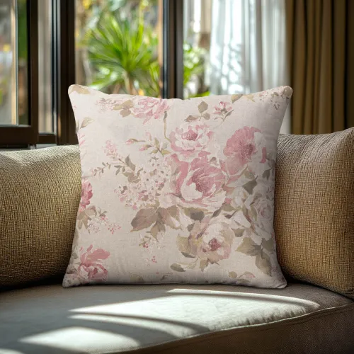 Beauty Home Μαξιλαροθήκη ΚΛΑΣΙΚΟ ΦΛΟΡΑΛ ΜΠΕΖ   40 x 40 cm   