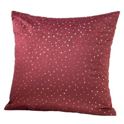 Beauty Home Μαξιλαροθήκη 45 x 45 cm Βελούδο Μπορντό Με Χρύσα Αστέρια      