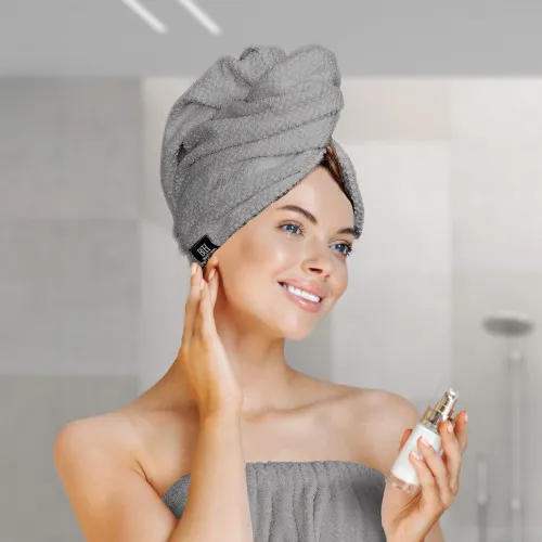 Beauty Home Πετσέτα μαλλιών Turban Art 3406 Γκρι      
