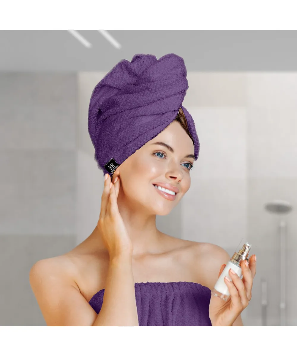 Beauty Home Πετσέτα μαλλιών Turban Art 3408 Μωβ