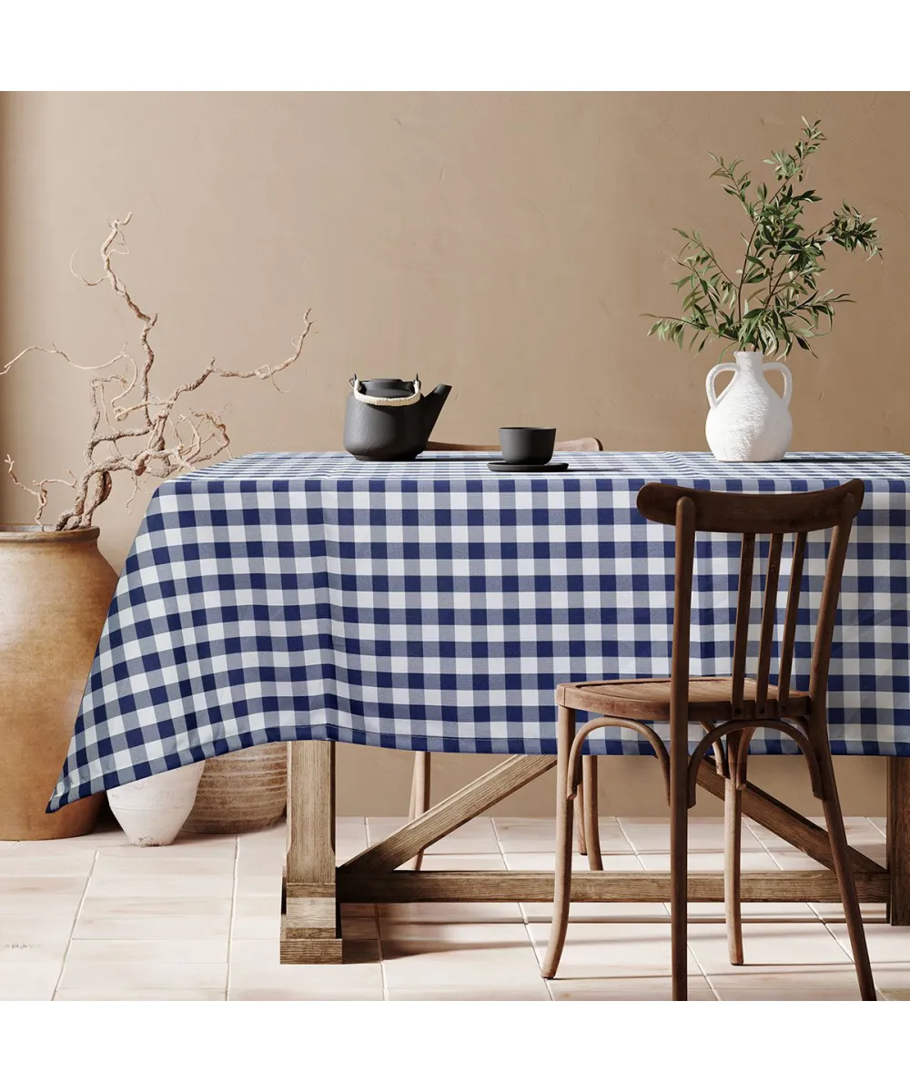 Beauty Home Επαγγελματικό τραπεζομάντηλο Checks Art Ε8013 Μπλε 145x220