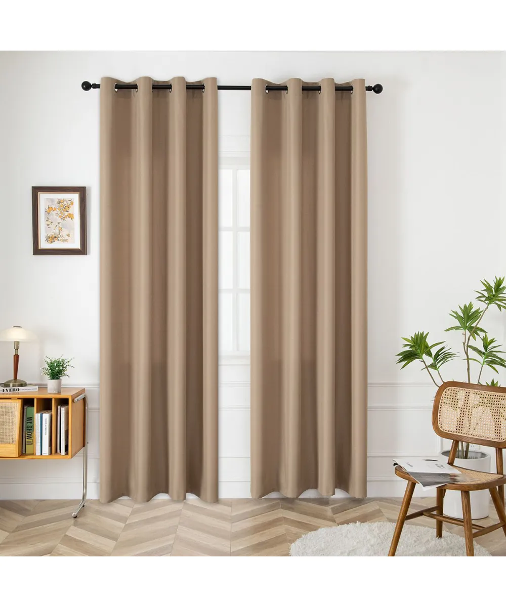 Beauty Home Κουρτίνα μεσαίας σκίασης με 8 μεταλλικούς κρίκους Effect Art 8443 140x270 Μπεζ