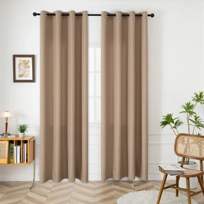Beauty Home Κουρτίνα μεσαίας σκίασης με 8 μεταλλικούς κρίκους Effect Art 8443 140x270 Μπεζ      