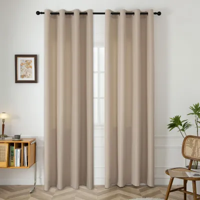 Beauty Home Κουρτίνα μεσαίας σκίασης με 8 μεταλλικούς κρίκους Effect Art 8443 140x270 Άμμου      