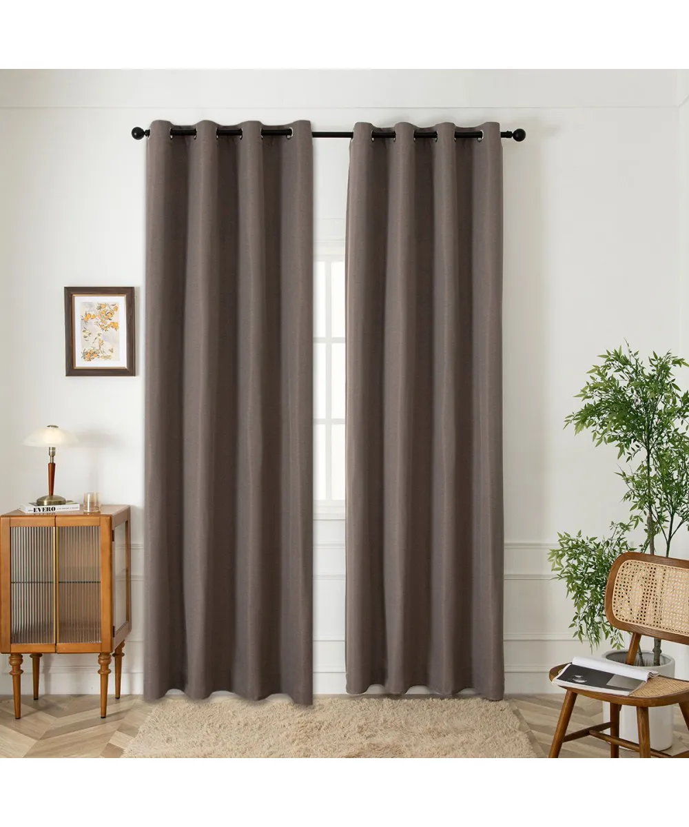 Beauty Home Ύφασμα κουρτίνας με το μέτρο Blackout jacquard σκίασης Glare Art 8444 Φ280 Μόκα