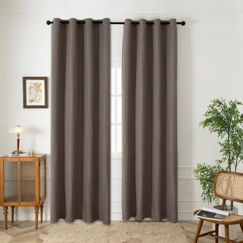 Beauty Home Ύφασμα κουρτίνας με το μέτρο Blackout jacquard σκίασης Glare Art 8444 Φ280 Μόκα      
