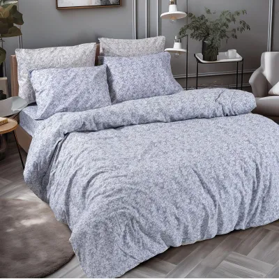 Beauty Home Σετ σεντόνια φανελένια υπέρδιπλα με λάστιχο Flame Art 12631 170x200 32 Γκρι      