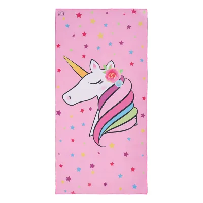 Beauty Home Πετσέτα θαλάσσης διπλής όψης παιδική Microfiber Αrt 2266 Ροζ      