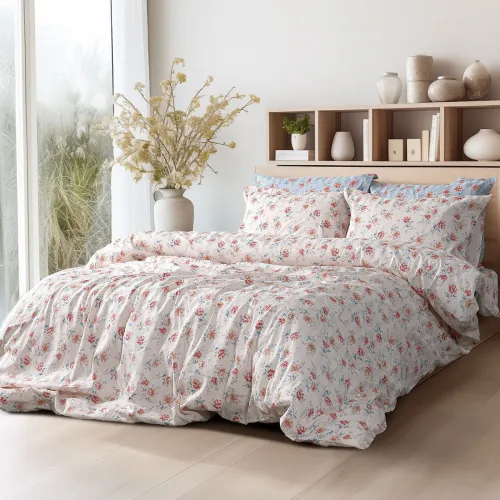 Beauty Home Σετ κουβερλί υπέρδιπλο Art 12218 Chloe 100%  Βαμβακοσατέν 300tc 220x240 Μπεζ      