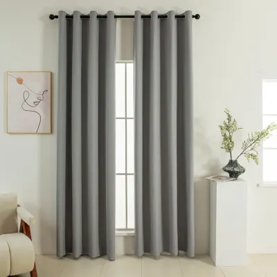 Beauty Home Κουρτίνα Full Blackout σκίασης με 8 κρίκους Soft Art 8391 Grey-11 140x270 Γκρι      