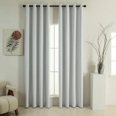 Beauty Home Κουρτίνα Full Blackout σκίασης με 8 κρίκους Soft Art 8391 Ice-Ecru 140x270 Πάγου      