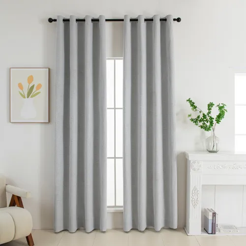 Beauty Home Κουρτίνα Full Blackout σκίασης με 8 κρίκους Elite Art 8392 Silver-Νο4 140x270 Γκρι      