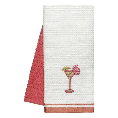 Beauty Home Ποτηρόπανα σετ 2τμχ Cocktail Art 8807 40x60 Ροδακινί      
