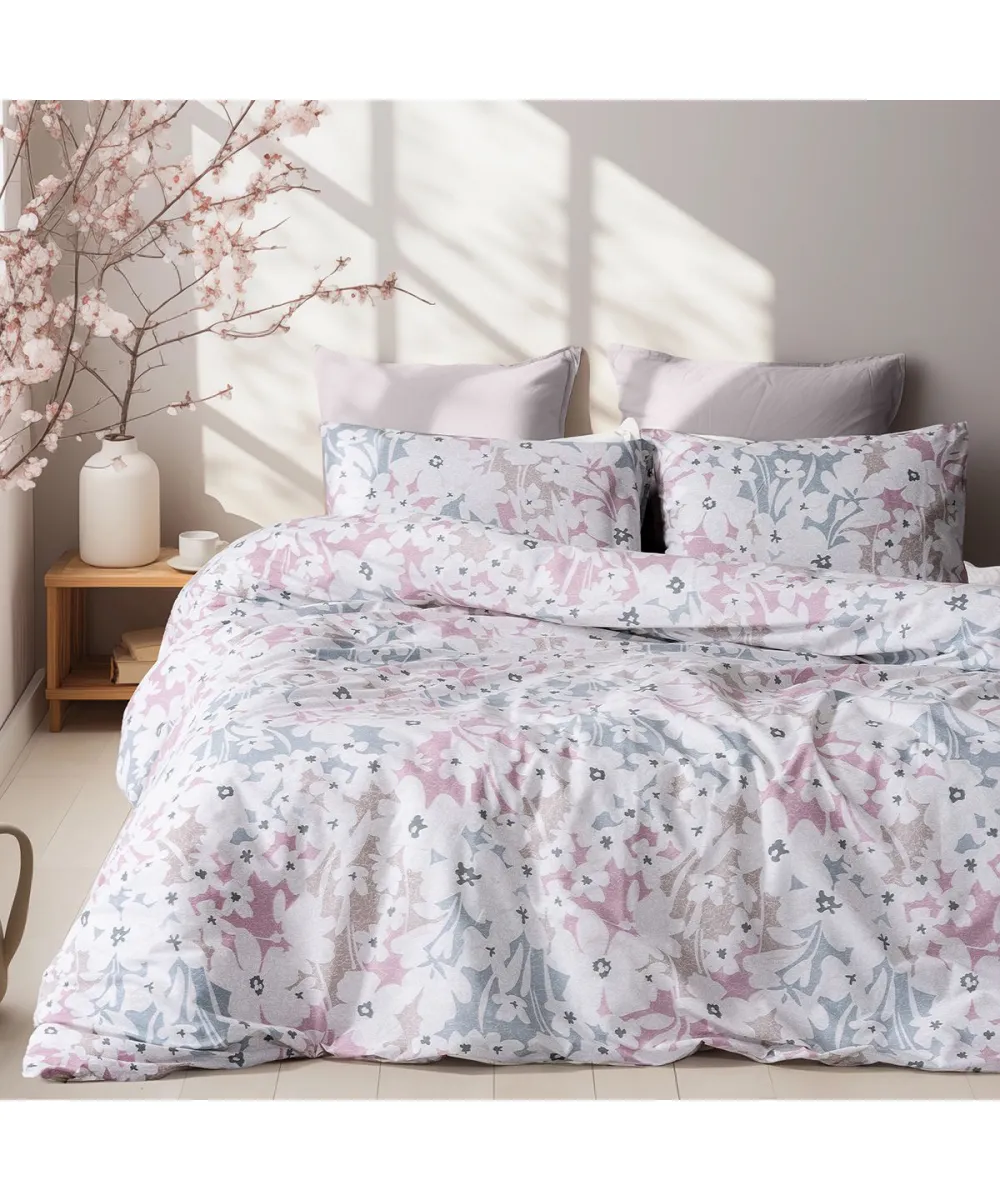 Beauty Home Σετ σεντόνια King size Ninet Art 12252 270x260 Γκρι,Ροζ      