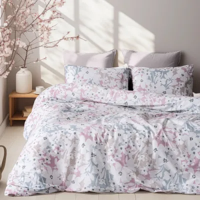Beauty Home Σετ σεντόνια King size Ninet Art 12252 270x260 Γκρι,Ροζ      
