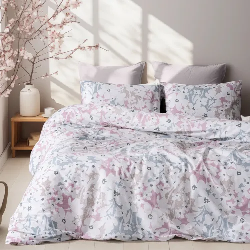 Beauty Home Σετ σεντόνια King size Ninet Art 12252 270x260 Γκρι,Ροζ      