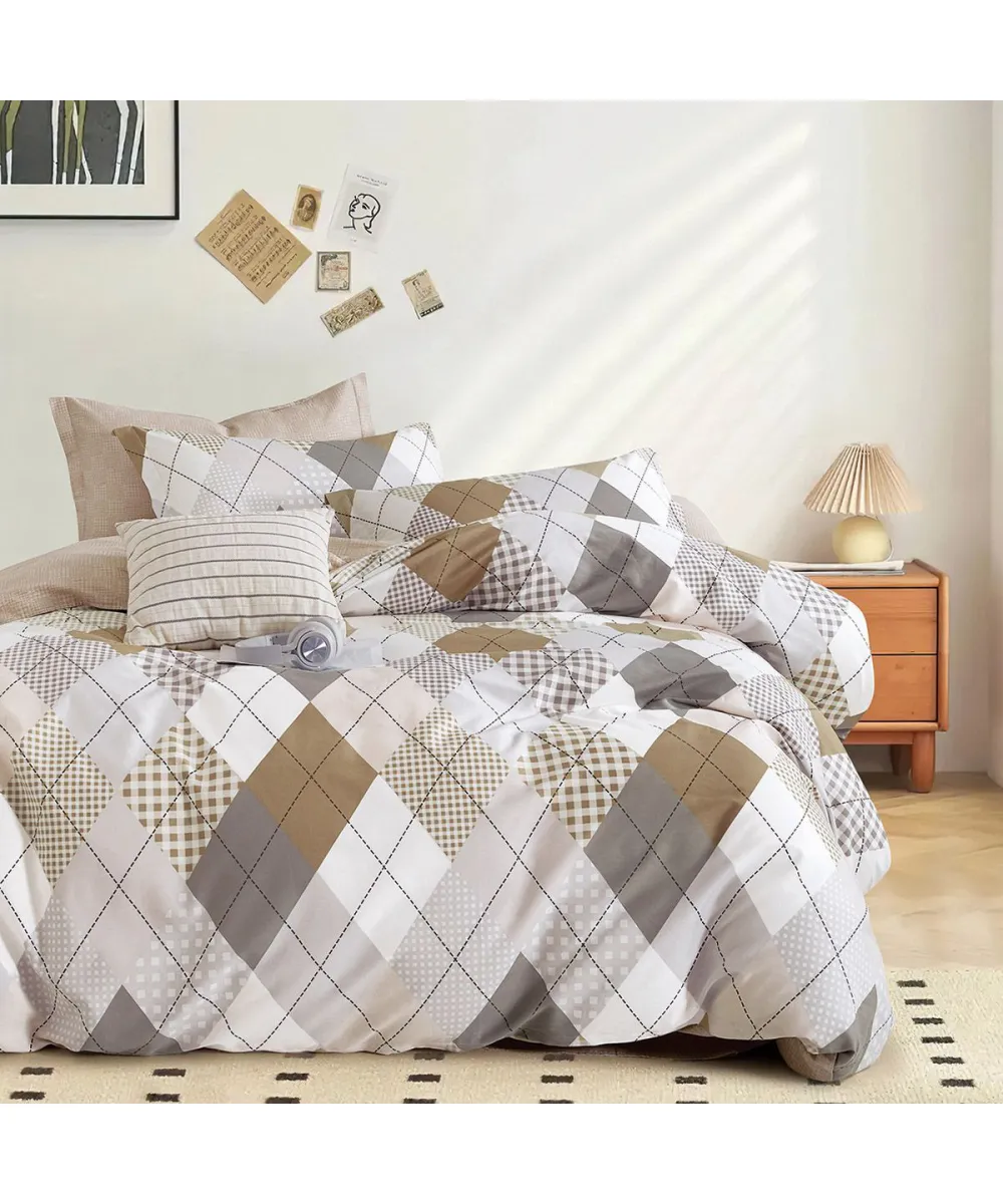 Beauty Home Σετ παπλωματοθήκη υπέρδιπλη Art 12276 Anna 230x250 Γκρι,Μπεζ