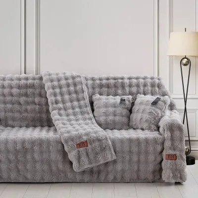 Beauty Home Γούνινο ριχτάρι Διθέσιο Art 8721 180x250 Γκρι      