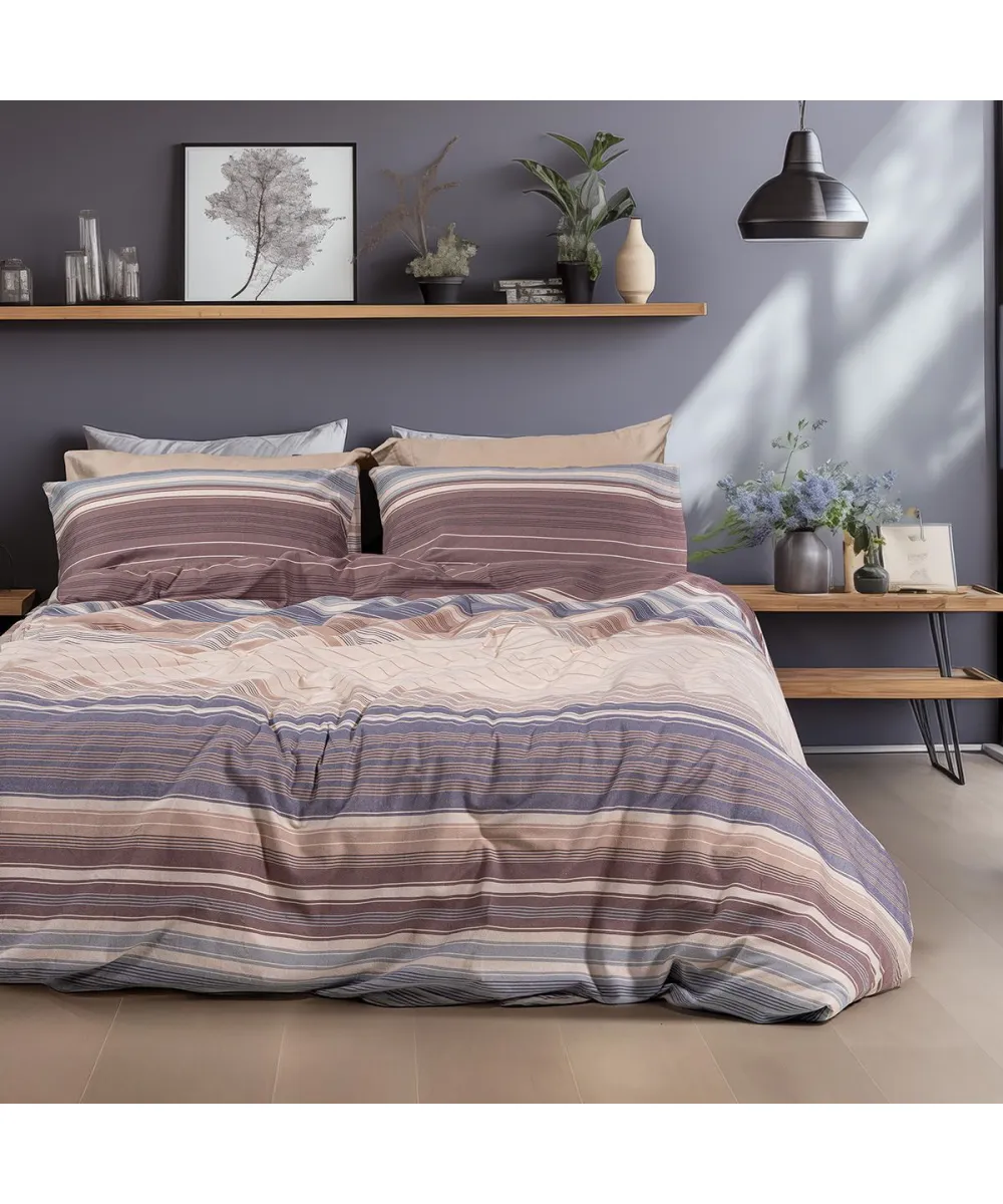 Beauty Home Σετ σεντόνια φανελένια μονά με λάστιχο Dali Art 12332 105x200 32 Μπεζ