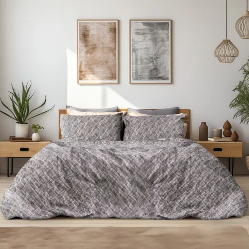 Beauty Home Σετ σεντόνια φανελένια King Size Leonardo Art 12333 270x260 Γκρι      