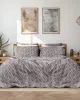 Beauty Home Σετ σεντόνια φανελένια υπέρδιπλα με λάστιχο Leonardo Art 12333 170x200 32 Γκρι