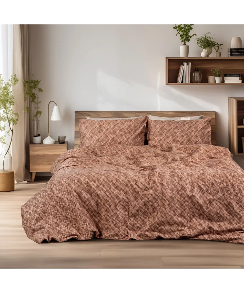 Beauty Home Σετ σεντόνια φανελένια υπέρδιπλα Frida Art 12336 240x260 Κεραμιδί