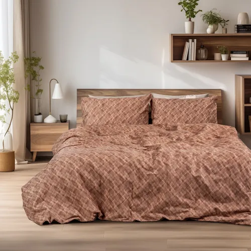 Beauty Home Σετ σεντόνια φανελένια υπέρδιπλα Frida Art 12336 240x260 Κεραμιδί      