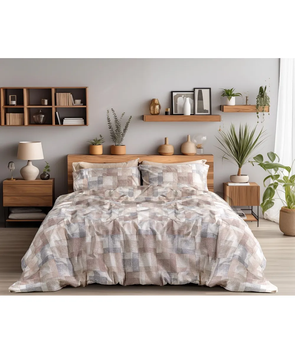 Beauty Home Σετ παπλωματοθήκη φανελένια υπέρδιπλη Renoir Art 12338 230x250 Μπεζ