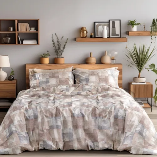Beauty Home Σετ παπλωματοθήκη φανελένια υπέρδιπλη Renoir Art 12338 230x250 Μπεζ      