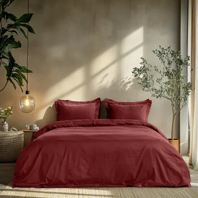 Beauty Home Σετ σεντόνια υπέρδιπλα Art 1700 Harmony 240x270 Μπορντό      