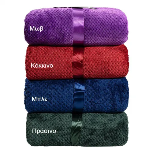 Beauty Home Κουβέρτα μονόχρωμη υπέρδιπλη Jacquard fleece 350gsmArt 11600 σε 10 αποχρώσεις 220x240      