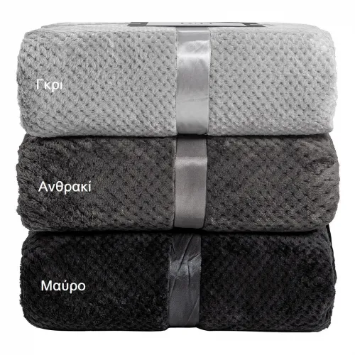 Beauty Home Κουβέρτα μονόχρωμη υπέρδιπλη Jacquard fleece 350gsmArt 11600 σε 10 αποχρώσεις 220x240      