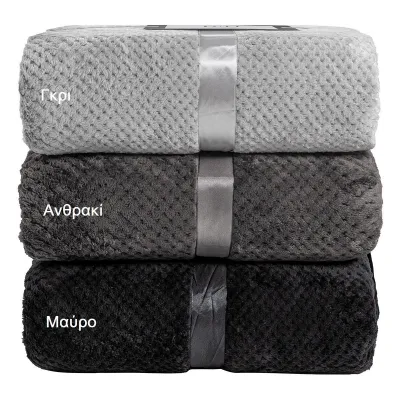 Beauty Home Κουβέρτα μονόχρωμη υπέρδιπλη Jacquard fleece 350gsmArt 11600 σε 10 αποχρώσεις 220x240      