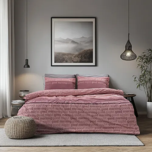 Beauty Home Σετ σεντόνια υπέρδιπλα με λάστιχο Glory Art 12374 170x200 32 Σάπιο Μήλο,Ροζ      