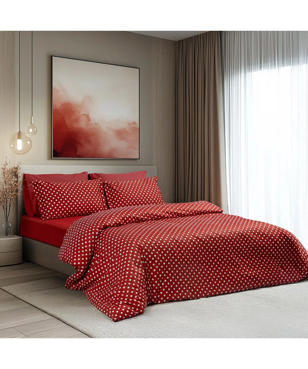 Beauty Home Σετ σεντόνια μονά Art 10101 Fancy 170x260 Κόκκινο      