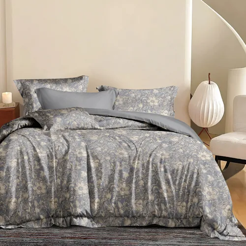 Beauty Home Σετ σεντόνια υπέρδιπλα με λάστιχο Memories Art 12679 165x200 30 Γκρι      