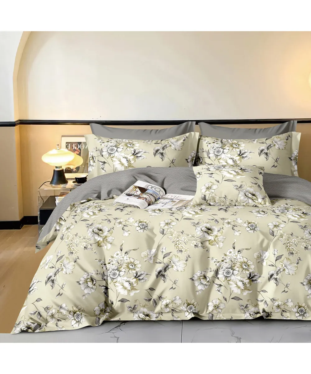 Beauty Home Σετ σεντόνια υπέρδιπλα με λάστιχο Memories Art 12684 165x200 30 Μπεζ      