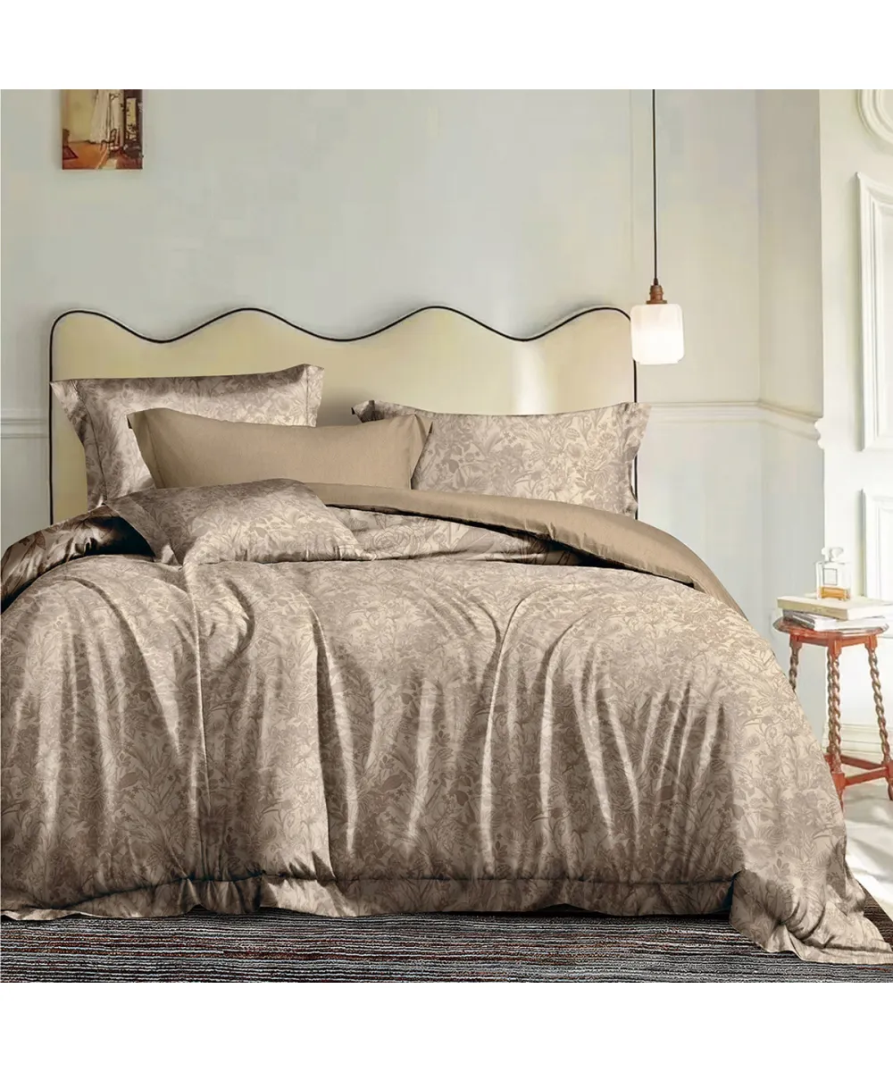 Beauty Home Σετ σεντόνια υπέρδιπλα με λάστιχο Memories Art 12690 165x200 30 Μόκα      