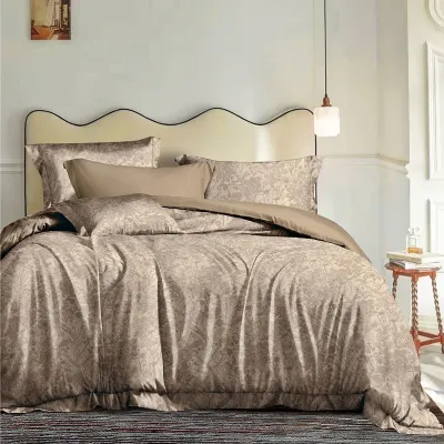 Beauty Home Σετ σεντόνια υπέρδιπλα με λάστιχο Memories Art 12690 165x200 30 Μόκα      