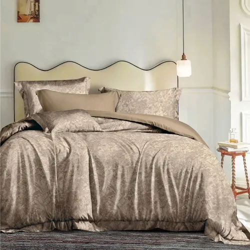 Beauty Home Σετ σεντόνια υπέρδιπλα με λάστιχο Memories Art 12690 165x200 30 Μόκα      