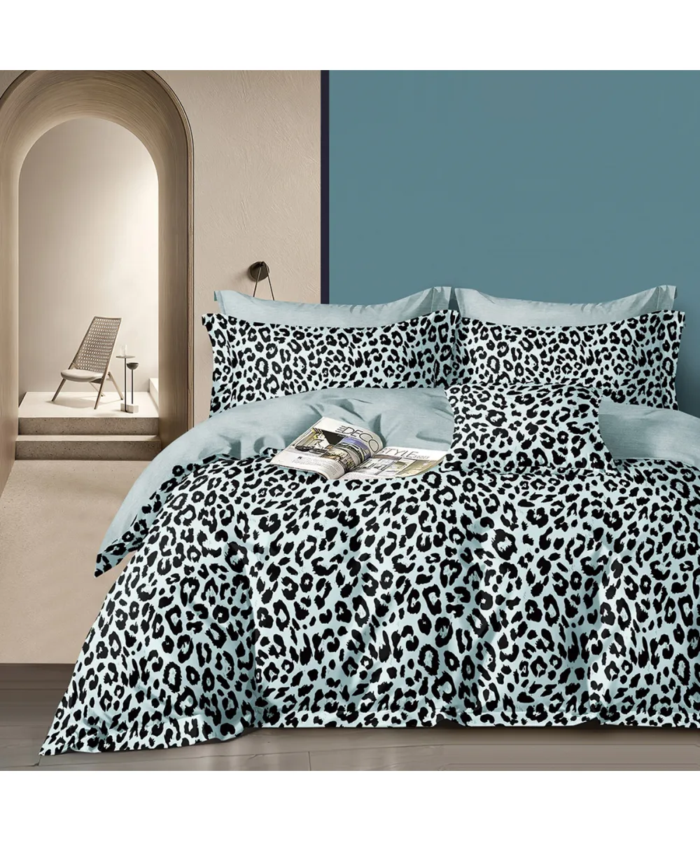 Beauty Home Σετ σεντόνια υπέρδιπλα με λάστιχο Memories Art 12699 165x200 30 Γκρι,Σιέλ      