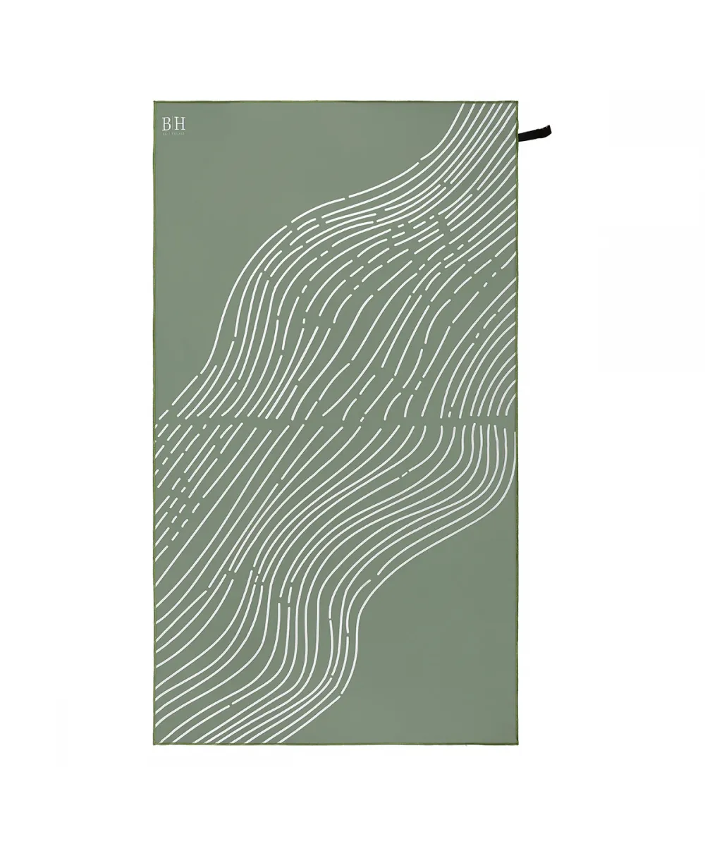 Beauty Home Πετσέτα θαλάσσης διπλής όψης Microfiber 200gsm Art 2290 90x160 Λαδί      